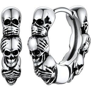 Skull Hoop Earrings for Men